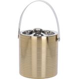 Champagnekoeler/ijsemmer incl. ijsblokjes schep - 1.7L - goud - D15 cm