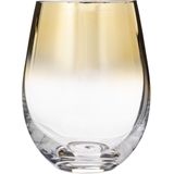 Set van 6x stuks tumbler glazen gouden rand Arya 540 ml van glas - Drinkglazen - Waterglazen