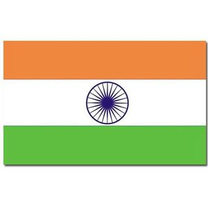 Multipak van 2x stuks vlag India 90 x 150 cm - India landen thema supporter/fan versiering