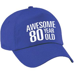 Awesome 80 year old verjaardag pet / cap blauw voor dames en heren - baseball cap - verjaardags cadeau - petten / caps