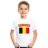 Belgie t-shirt met Belgische vlag wit kinderen