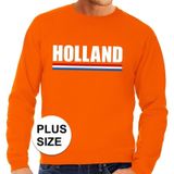 Oranje Holland grote maten sweatshirt heren - Oranje Koningsdag/ Holland supporter kleding