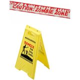 Halloween/Horror waarschuwingsbord - danger zone - H53 cm - incl. afzetlint