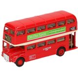 2x Stuks Modelauto London Bussen Rood 12 cm - Speelgoed Auto Bussen Schaalmodel