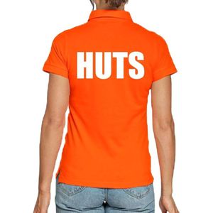 Koningsdag poloshirt / polo t-shirt HUTS oranje dames - Koningsdag kleding/ shirts