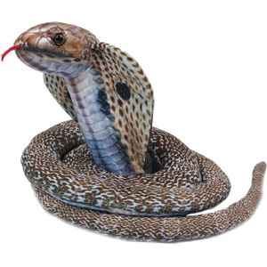 Pia Soft Toys Knuffeldier Cobra slang - zachte pluche stof - bruin - kwaliteit knuffels - 185 cm