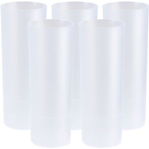 Juypal Longdrink Glas - 12x - Wit - Kunststof - 330 ml - Herbruikbaar - BPA-vrij