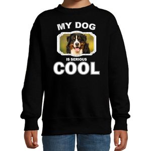 Berner sennen honden trui / sweater my dog is serious cool zwart - kinderen - Berner sennens liefhebber cadeau sweaters - kinderkleding / kleding