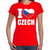 I love Czech t-shirt rood voor dames - Tsjechisch landen shirt -  Tsjechie supporter kleding