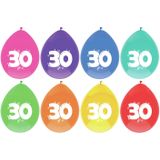 Haza Verjaardag 30 jaar geworden versiering - 16x thema ballonnen/1x Happy Birthday slinger 300 cm
