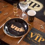 VIP feest wegwerp servies set - 10x bordjes / 10x bekers - zwart/goud