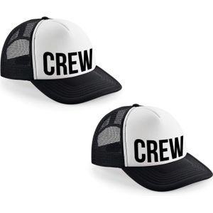 4x stuks CREW snapback cap/ truckers pet voor dames en heren - personeel petje/caps