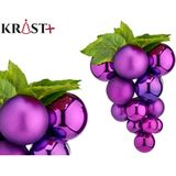 Druiventros namaakfruit/nepfruit kerstdecoratie - 24 cm - paars - 2x stuks