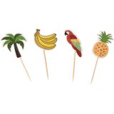 80x Tropisch/hawaii/zomers thema cocktailprikkers 10 cm - Feestartikelen/versieringen