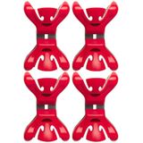 8x Slingers/decoratie ophangen slingerklemmen rood