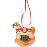 1x Kerstornamenten hobbelpaard hanger 8 cm - Kerstboomversiering/kerstboomdecoratie kersthangers