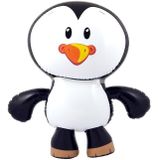 Opblaasbare dieren - 4x - Pinguin - wit/zwart - 56 cm - pvc kunststof - decoratie zuidpool/kerst