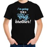 Going to be a big brother cadeau t-shirt zwart voor jongens / kinderen - Aankodiging zwangerschap grote broer