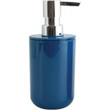 MSV Toiletborstel in houder 37 cm/zeeppompje 260 ml set Moods - mdf hout/kunststof - blauw