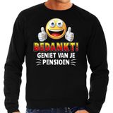 Funny emoticon sweater Bedankt geniet van je pensioen zwart voor heren -  VUT Fun / cadeau trui