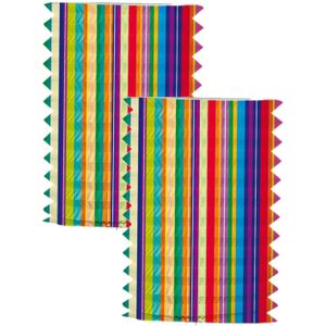 Folat Trek lampion strepen - 2x - H16 cm - meerkleurig - papier - papier - Sint Maarten/kinderfeestje versiering/lampionnen