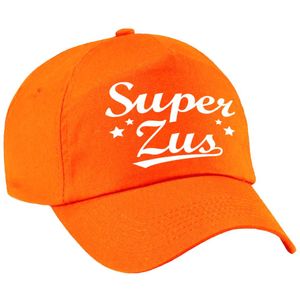 Super zus cadeau pet / baseball cap oranje voor dames -  kado voor zussen