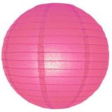 5x Luxe bol lampionnen fuchsia roze 25 cm - Feestversiering/decoratie