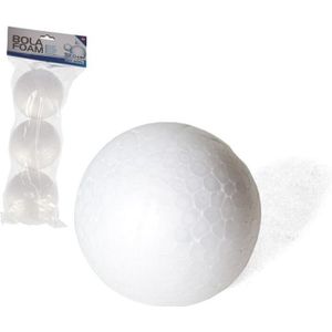 3x Stuks piepschuim hobby/DIY ballen/bollen 7 cm - Kerstballen maken knutselmateriaal