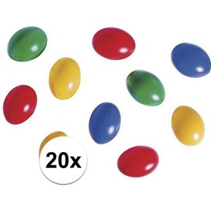 20x Gekleurde plastic eieren  - Paasversiering / Paasdecoratie
