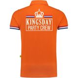 Luxe King poloshirt - 200 grams katoen - Kingsday party crew - oranje - heren - Kingsday party crew kleding/ shirts