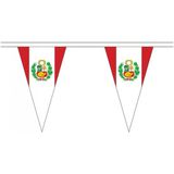 Peru landen punt vlaggetjes 5 meter - slinger / vlaggenlijn