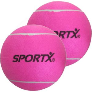 3x stuks grote roze tennisballen Sportx 22 cm - Buitenspeelgoed - Speelgoed voor kinderen