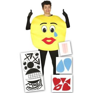 Smiley kostuum met stickers voor volwassenen