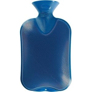 Warm water kruik in het blauw met 2 liter inhoud - Warmhoud artikelen voor herfst/winter - Cadeau voor mama/moeder