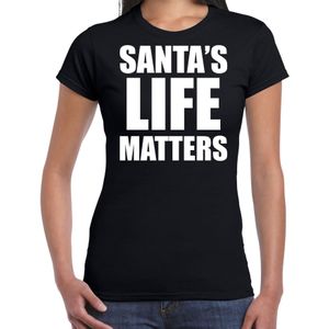 Santas life matters Kerstshirt / Kerst t-shirt zwart voor dames - Kerstkleding / Christmas outfit