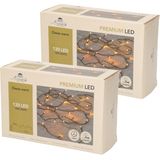 2x stuks 2x Snoerverlichting 120 classic warm LED met dimmer en timer buiten - voor buiten en binnen - boomverlichting