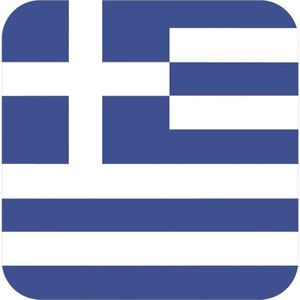 15x Bierviltjes Griekse vlag vierkant - Griekeland feestartikelen - Landen decoratie