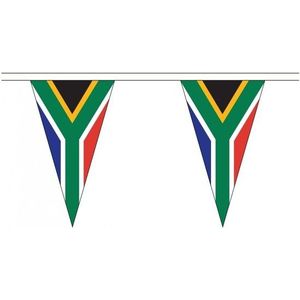 Zuid Afrika landen punt vlaggetjes 5 meter - slinger / vlaggenlijn