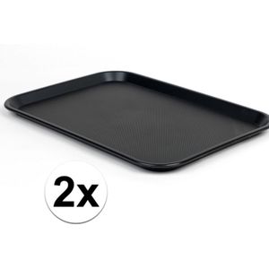 2x Horeca dienblad zwart 45 x 35 cm