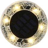 Lumineo Grondspots solar tuinverlichting - 8x - mozaiek - grijs - D12 x H13 cm - prikspot