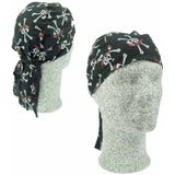 4x stuks verkleed Bandana met piraten print - piraat verkleed hoofddoek/zakdoek