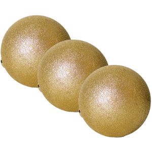 4x stuks grote kerstballen goud glitters kunststof diameter 20 cm - Kerstboom versiering