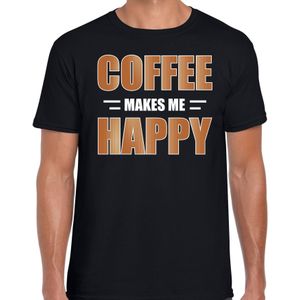 Coffee makes me happy / Koffie maakt me gelukkig t-shirt zwart voor heren - themafeest / outfit