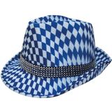 4x stuks blauw/wit Beieren hoedje voor volwassenen - Oktoberfest/bierfeest feesthoeden - Alpenhoedje