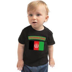 Afghanistan baby shirt met vlag zwart jongens en meisjes - Kraamcadeau - Babykleding - Afghanistan landen t-shirt