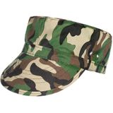 Boland Boland Carnaval verkleed Soldaten hoed/cap/petje - 2x - camouflage groen - volwassenen - Militairen/leger thema