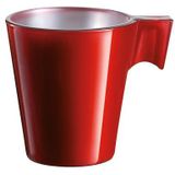 8x stuks espresso kopjes rood - Rode metallic koffiekopjes van 80 ml