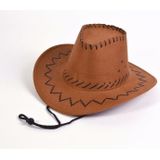 Rubies Bruine leren kinder verkleed cowboyhoed - Carbaval verkleed hoeden