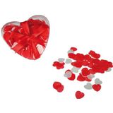 Hartjes vorm bad of deco confetti 60x gram in hartjes doosje - Valentijnsdag en Love thema feestartikelen