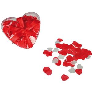 Hartjes vorm bad of deco confetti 60x gram in hartjes doosje - Valentijnsdag en Love thema feestartikelen